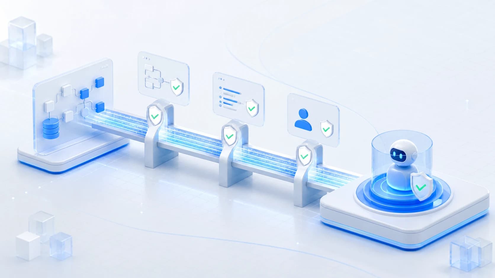 Approved company knowledge migrating securely into a custom AI employee